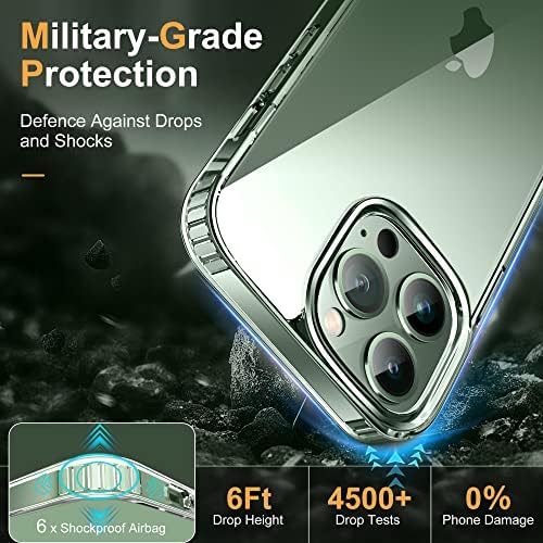 Otofly Crystal ברור מיועד לאייפון 13 Pro Max Case, [אטום הלם כיתה צבאית] [לא מצהיב] [אפס שריטה] מארז טלפון מגן כיסוי דק דק 6.7 אינץ '2021